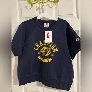 Champion pullover shirt SMALL Navy Blue Graphic